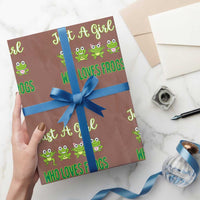Just A Girl Who Loves Frogs Wrapping Paper Roll Frog Lover - Wonder Print Shop