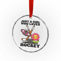 Just A Girl Who Loves Ice Hockey Crystal Glass Ornament Sports Lover Gift - Wonder Print Shop