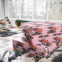 Just A Girl Who Loves Ice Hockey Wrapping Paper Roll Sports Lover Gift - Wonder Print Shop