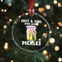 Just a Girl Who Loves Pickles Crystal Glass Ornament Pickle Jars with Coquette Bow - Wonder Print Shop
