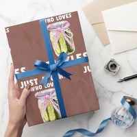 Just a Girl Who Loves Pickles Wrapping Paper Roll Pickle Jars with Coquette Bow - Wonder Print Shop