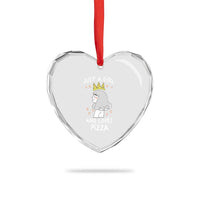Just A Girl Who Loves Pizza Heart Crystal Glass Ornament Cute Queen Pizza Crown - Wonder Print Shop