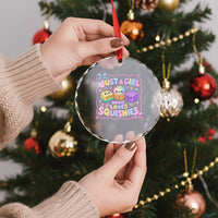 Just A Girl Who Loves Squishies Crystal Glass Ornament Squishy Lovers Kawaii Dumpling Graphic Coquette Bow Girls