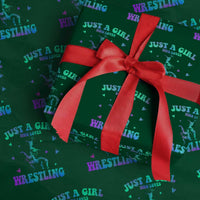 Just A Girl Who Loves Wrestling Wrapping Paper Roll Funny Wrestle Lover Wrestler - Wonder Print Shop