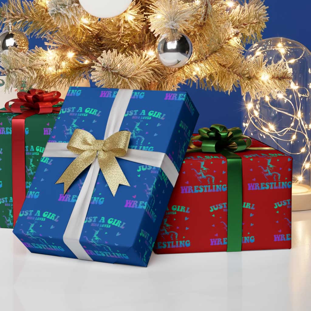 Just A Girl Who Loves Wrestling Wrapping Paper Roll Funny Wrestle Lover Wrestler - Wonder Print Shop