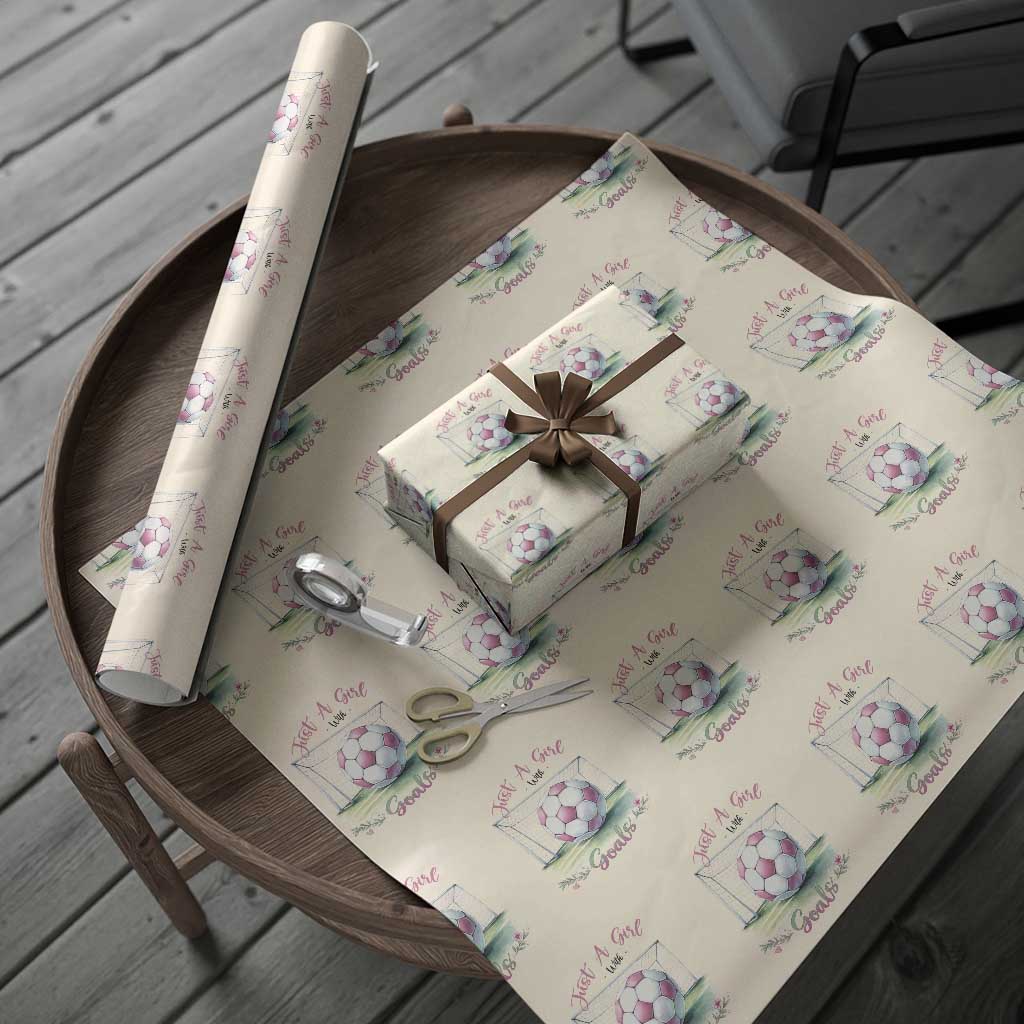 Just A Girl With Goals Wrapping Paper Roll Soccer Gift For Her