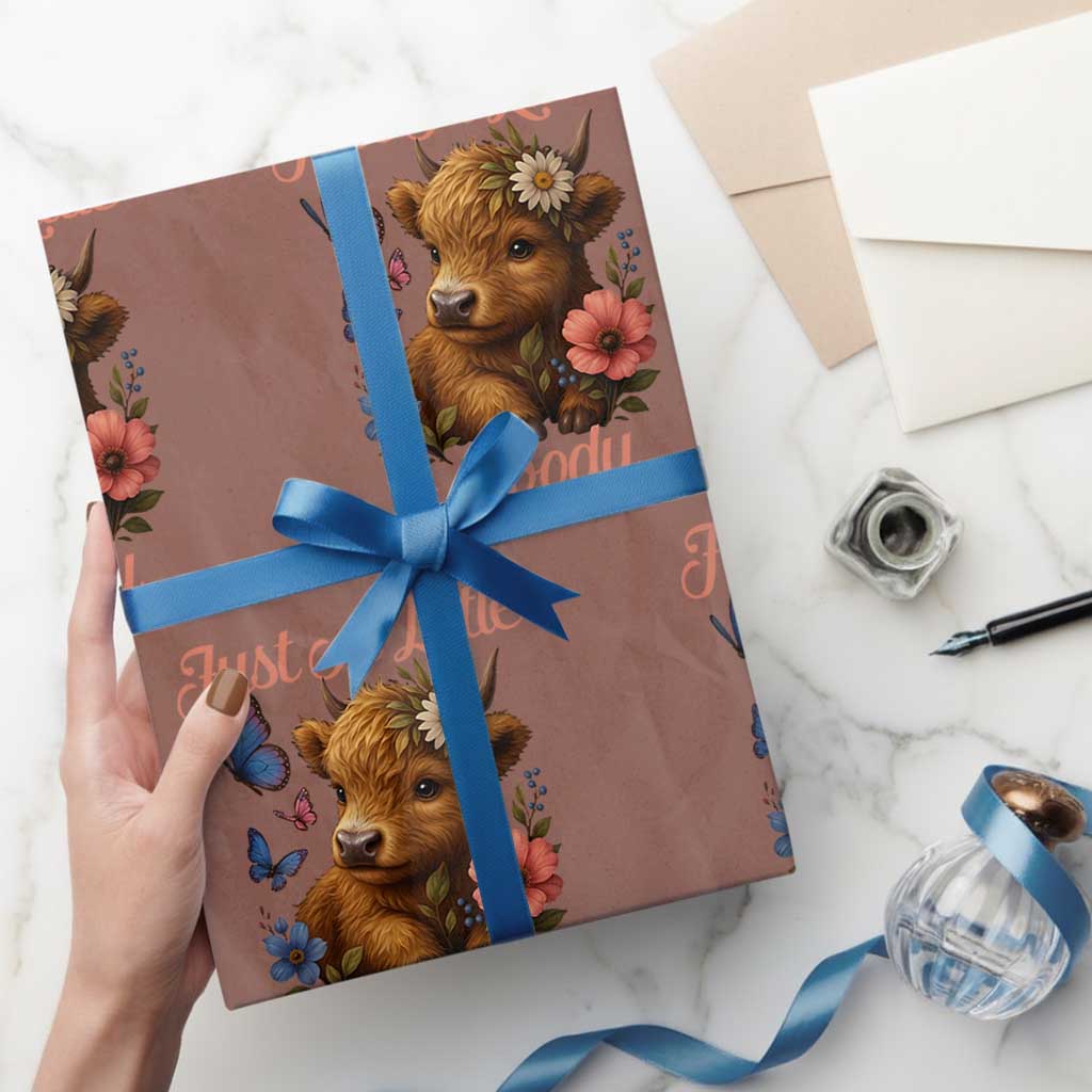 Just A Little Moody Wrapping Paper Roll Funny Sarcasm Highland Cow - Wonder Print Shop