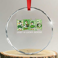 Just A Lucky Goose Crystal Glass Ornament Funny Irish Crew St Patricks Day