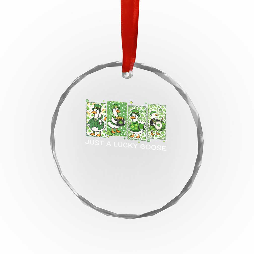 Just A Lucky Goose Crystal Glass Ornament Funny Irish Crew St Patricks Day