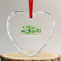 Just A Lucky Goose Heart Crystal Glass Ornament Funny Irish Crew St Patricks Day