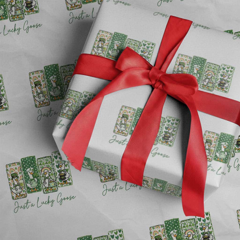 Just A Lucky Goose Nurse Wrapping Paper Roll St Patricks Day Gift