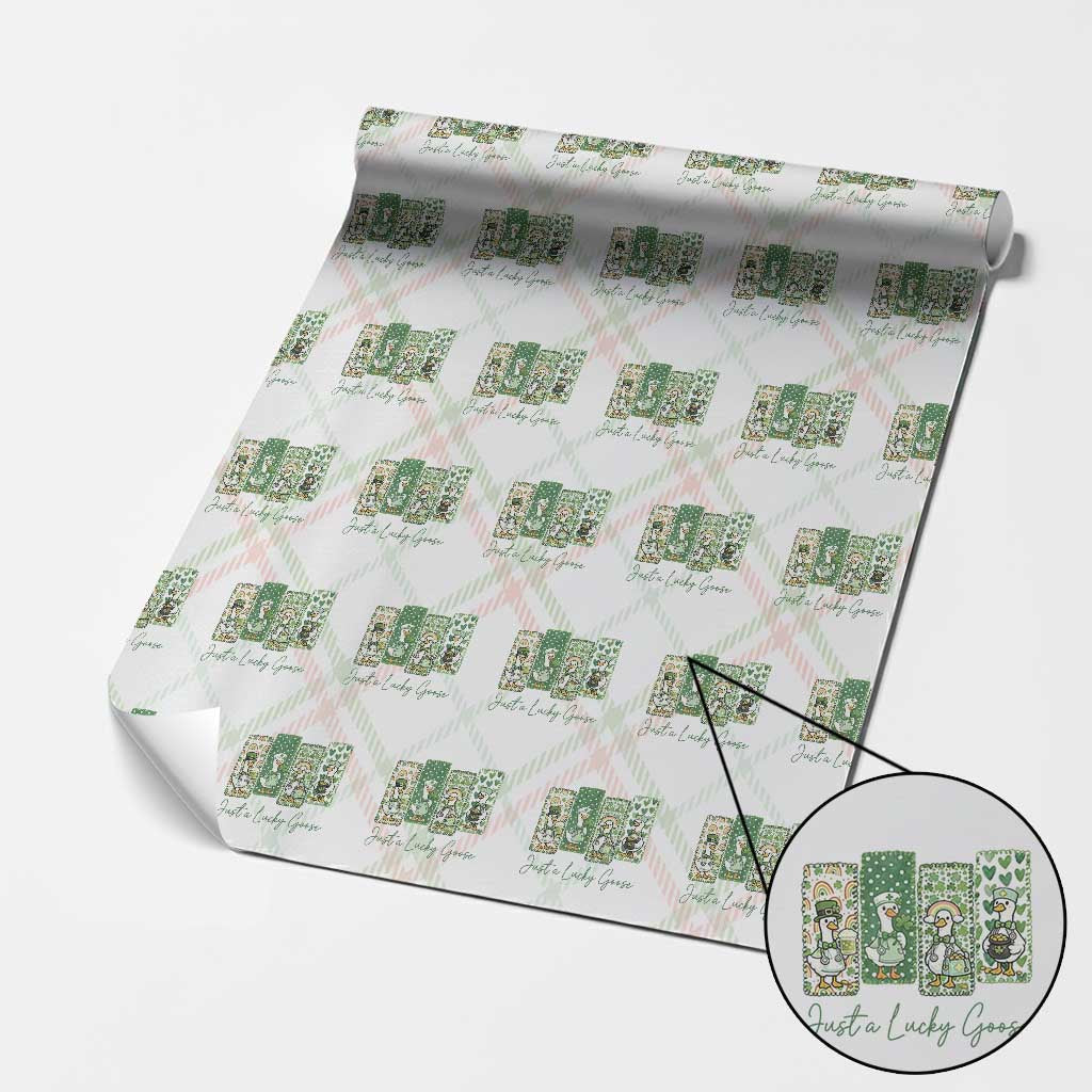 Just A Lucky Goose Nurse Wrapping Paper Roll St Patricks Day Gift