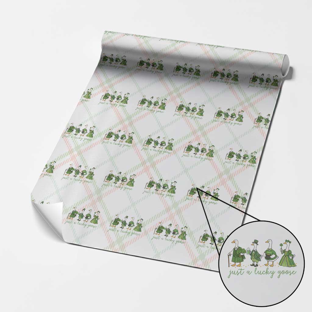Just A Lucky Goose Wrapping Paper Roll Funny St Patricks Day Irish Gift