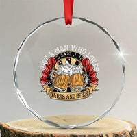 Just A Man Who Loves Darts And Beer Crystal Glass Ornament Funny Dart Player - Wonder Print Shop