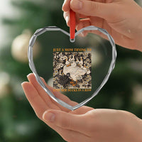 Just A Mom Trying To Keep Her Ducks In A Row Heart Crystal Glass Ornament Funny Duck Mom