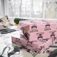 Just A Mom Trying To Keep Her Ducks In A Row Wrapping Paper Roll Funny Duck Mom Messy Hair Bun Moms Life