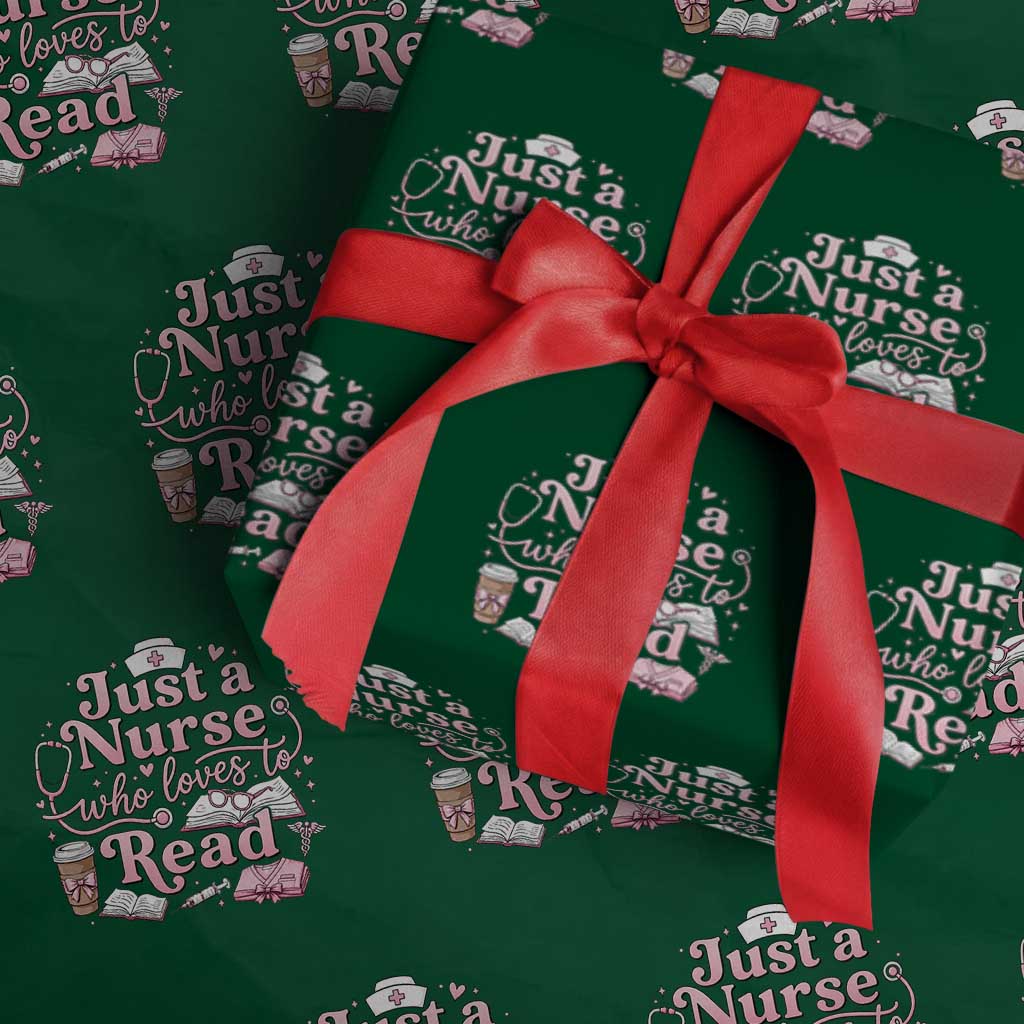Just A Nurse Who Loves Reading Wrapping Paper Roll Book Lover Nurse