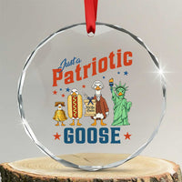 Just A Patriotic Goose Crystal Glass Ornament America 250th Anniversary