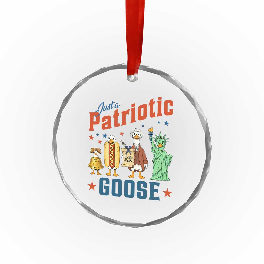 Just A Patriotic Goose Crystal Glass Ornament America 250th Anniversary