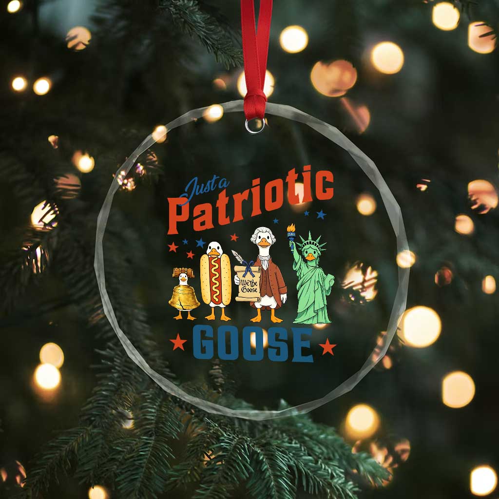 Just A Patriotic Goose Crystal Glass Ornament America 250th Anniversary