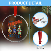 Just A Patriotic Goose Crystal Glass Ornament Funny Freedom Goose Patriotic