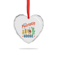 Just A Patriotic Goose Heart Crystal Glass Ornament America 250th Anniversary