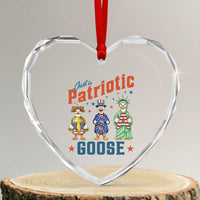 Just A Patriotic Goose Heart Crystal Glass Ornament Funny Freedom Goose Patriotic