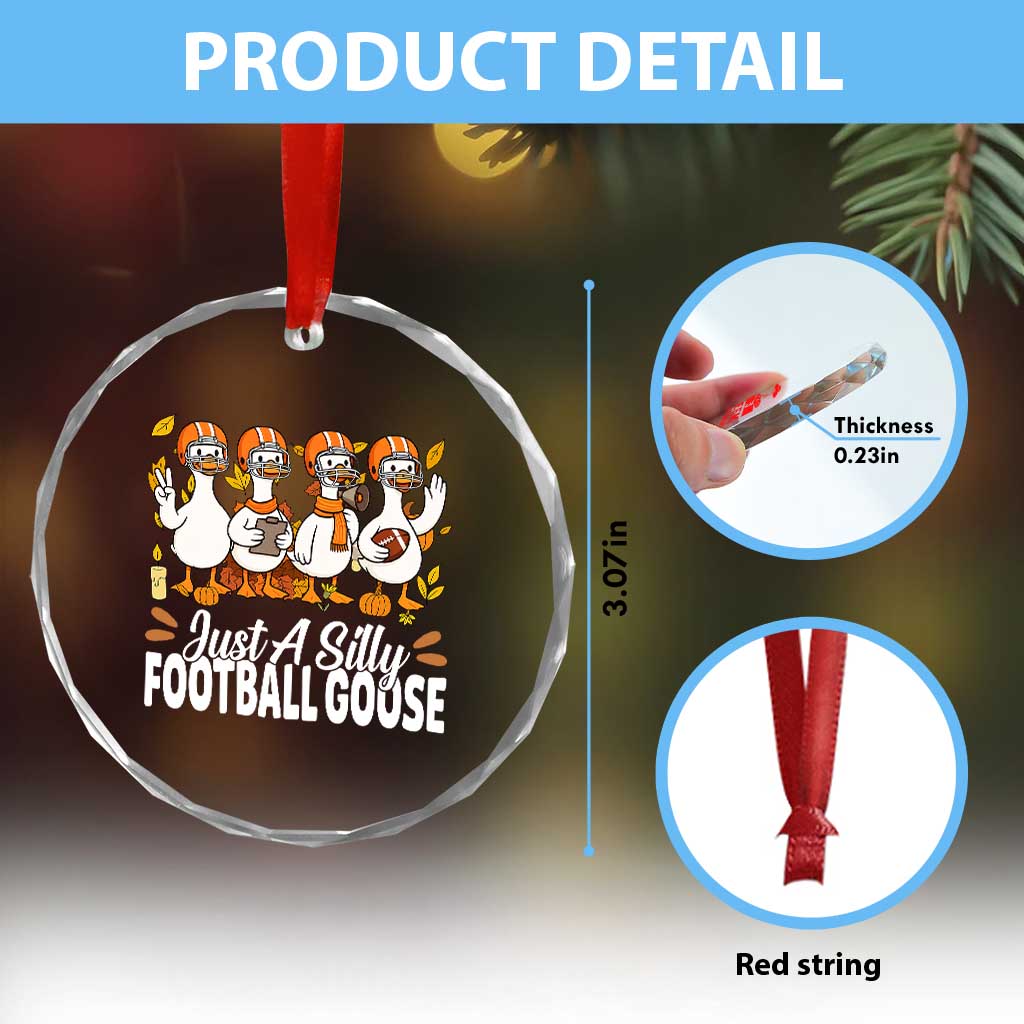 Just A Silly Football Crystal Glass Ornament Animal Sports Fan Gift - Wonder Print Shop
