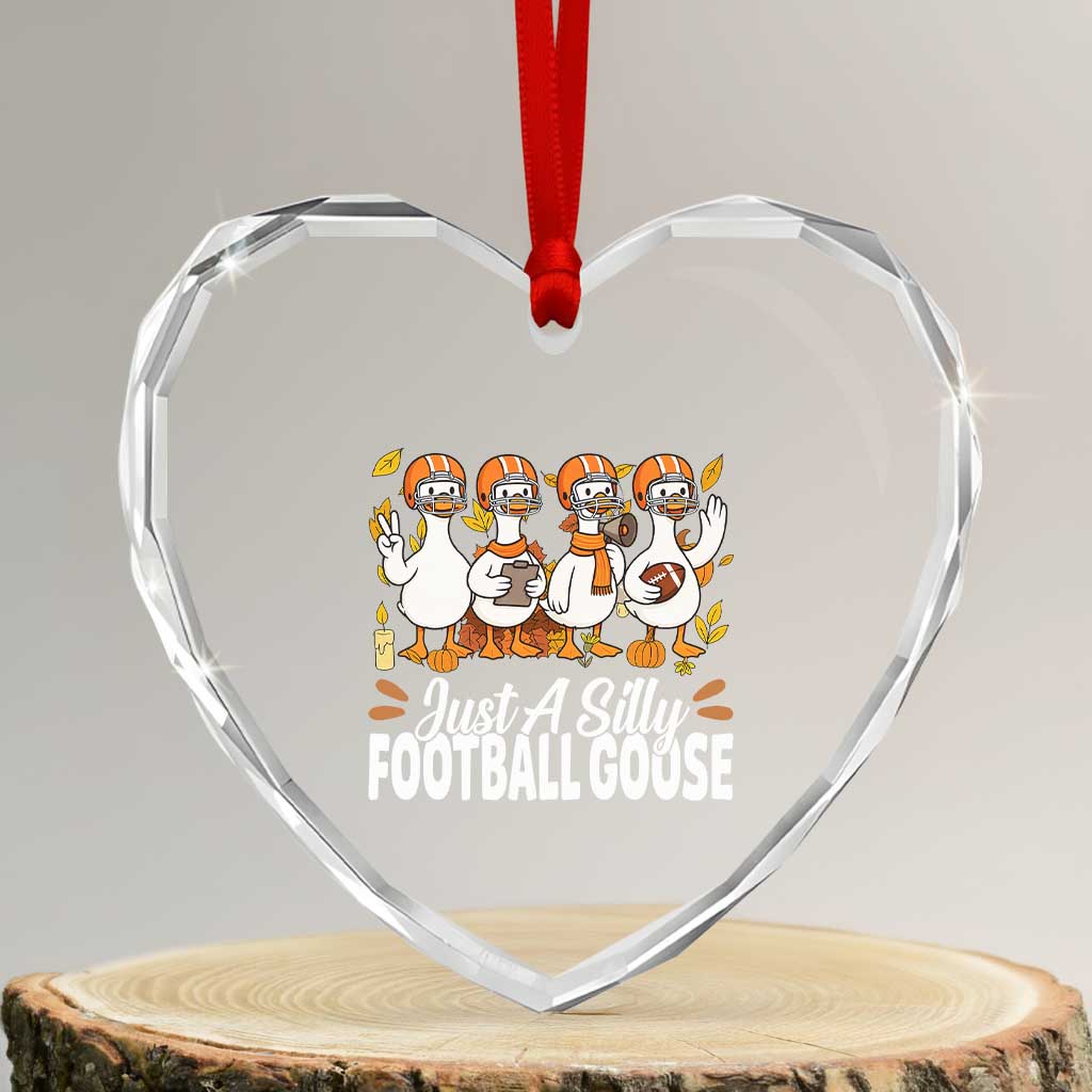 Just A Silly Football Heart Crystal Glass Ornament Animal Sports Fan Gift - Wonder Print Shop