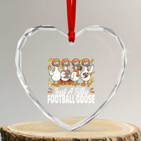 Just A Silly Football Heart Crystal Glass Ornament Animal Sports Fan Gift - Wonder Print Shop