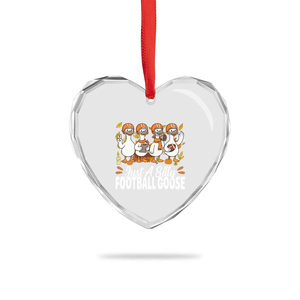 Just A Silly Football Heart Crystal Glass Ornament Animal Sports Fan Gift - Wonder Print Shop