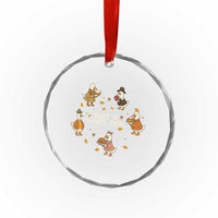 Just A Thankful Goose Crystal Glass Ornament Funny Goose Turkey Thanksgiving Fall Season - Wonder Print Shop