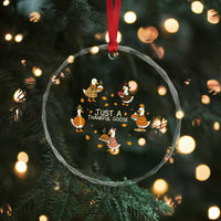Just A Thankful Goose Crystal Glass Ornament Funny Goose Turkey Thanksgiving Fall Season - Wonder Print Shop