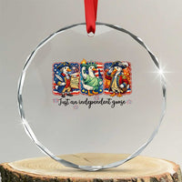 Just An Independent Goose Crystal Glass Ornament Funny Patriotic Goose