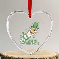 Just An Irish Goose Heart Crystal Glass Ornament Funny St Patricks Day