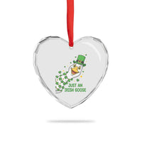 Just An Irish Goose Heart Crystal Glass Ornament Funny St Patricks Day