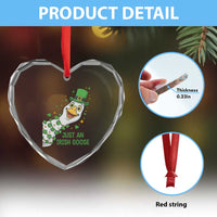 Just An Irish Goose Heart Crystal Glass Ornament Funny St Patricks Day