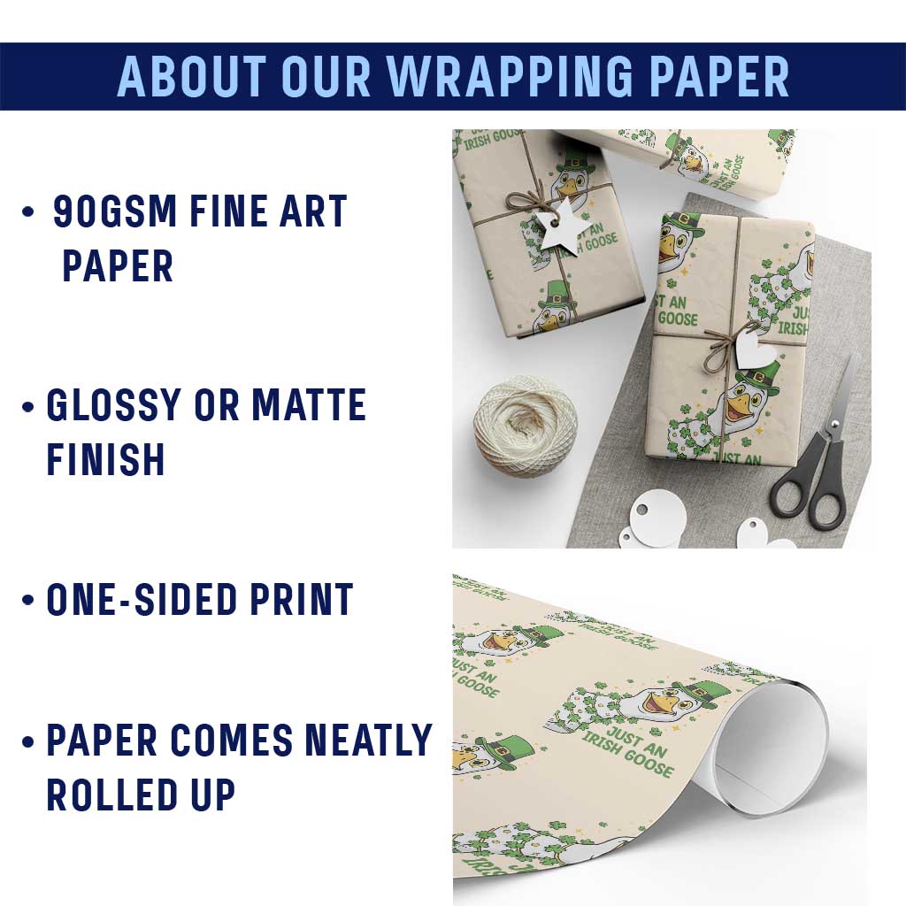 Just An Irish Goose Wrapping Paper Roll Funny St Patricks Day