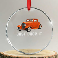 Just Chop It Crystal Glass Ornament 1932 American Classic Hotrod