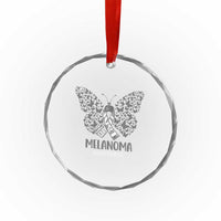 Just Cure It Crystal Glass Ornament Melanoma Warrior Butterfly Support