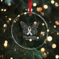 Just Cure It Crystal Glass Ornament Melanoma Warrior Butterfly Support