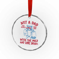 Just Dad Who Always Came Back With The Milk Crystal Glass Ornament Funny Raccoon Dad