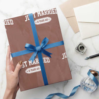 Just Married 10 Years Ago Wrapping Paper Roll 10th Wedding Anniversary Matching