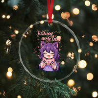 Just One More Game Crystal Glass Ornament Cute Girl Playing Game Humor Gift - Wonder Print Shop