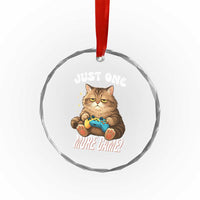 Just One More Game Crystal Glass Ornament Funny Lazy Cat Playing Video Game - Wonder Print Shop