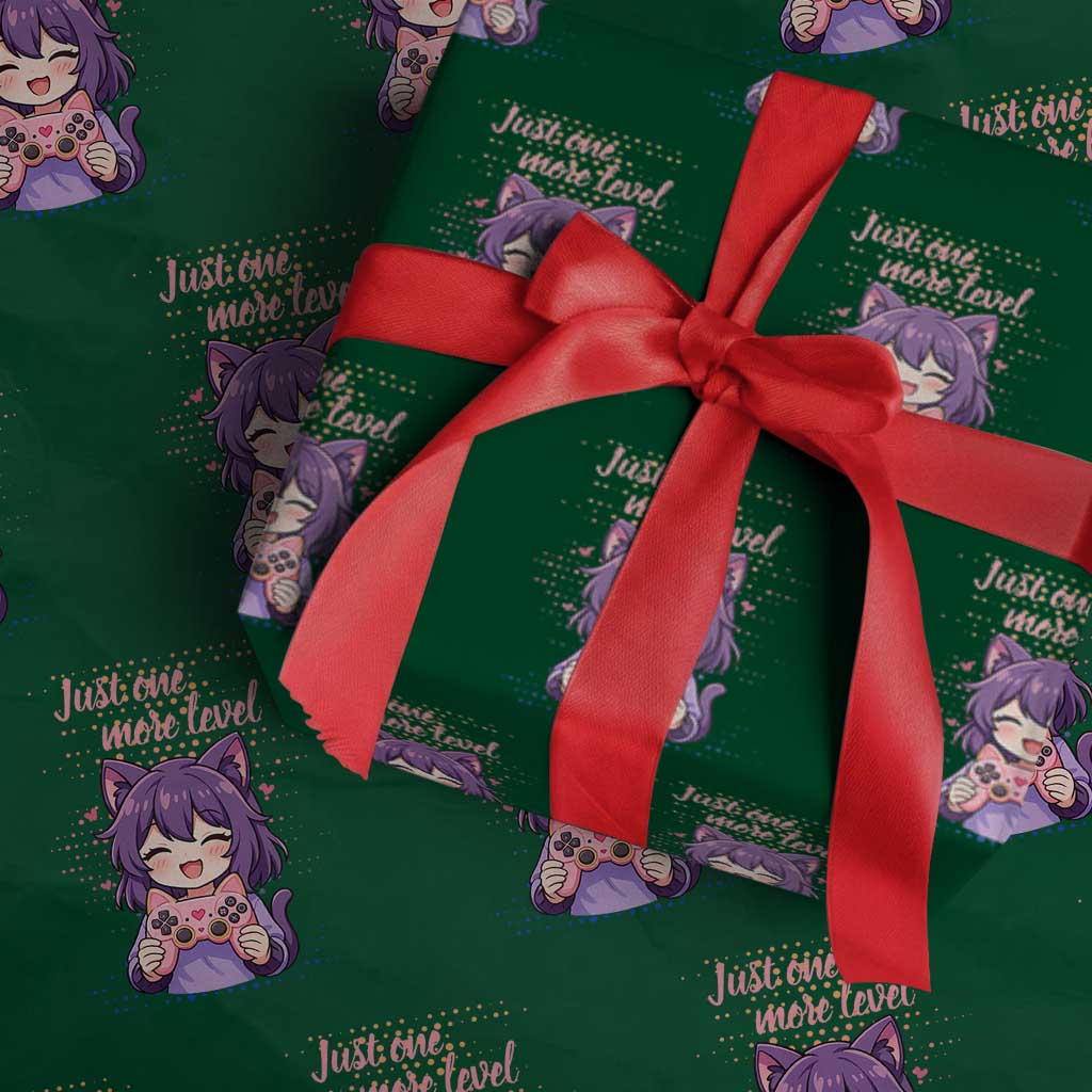 Just One More Game Wrapping Paper Roll Cute Girl Playing Game Humor Gift - Wonder Print Shop