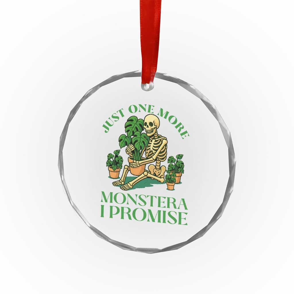 Just One More Monstera Crystal Glass Ornament Skeleton Plant Lover Gift TS12
