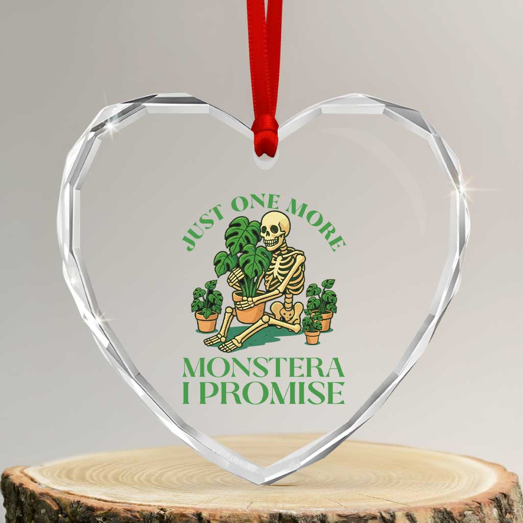 Just One More Monstera Heart Crystal Glass Ornament Skeleton Plant Lover Gift - Wonder Print Shop