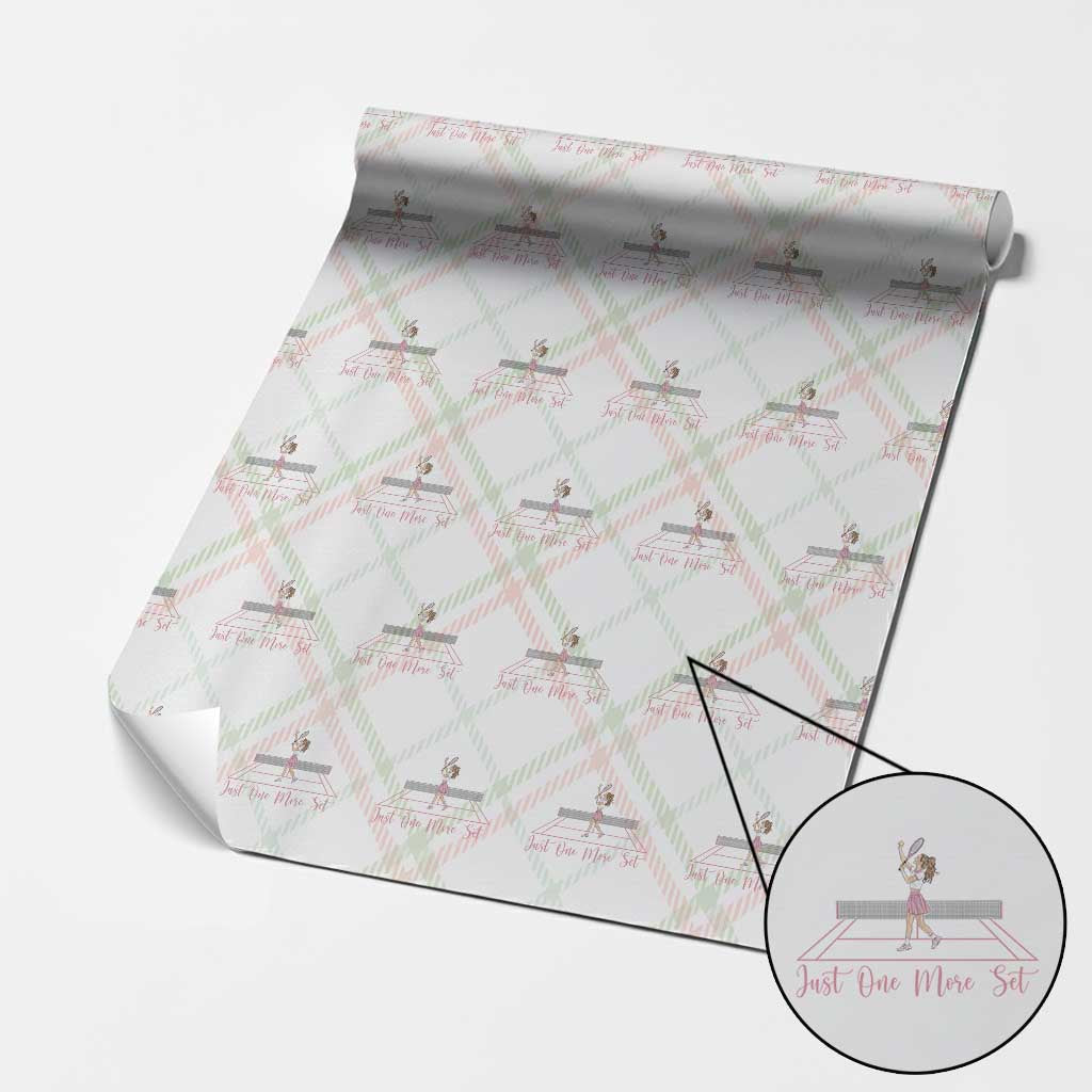 Just One More Set Wrapping Paper Roll Funny Tennis Player Gift For Women - Wonder Print Shop