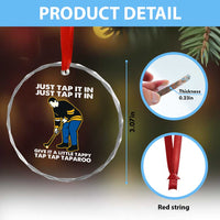 Just Tap It In Funny Golfer Crystal Glass Ornament Tappy Tap Taparoo Putting Golfing Humor Retro Golf Lover